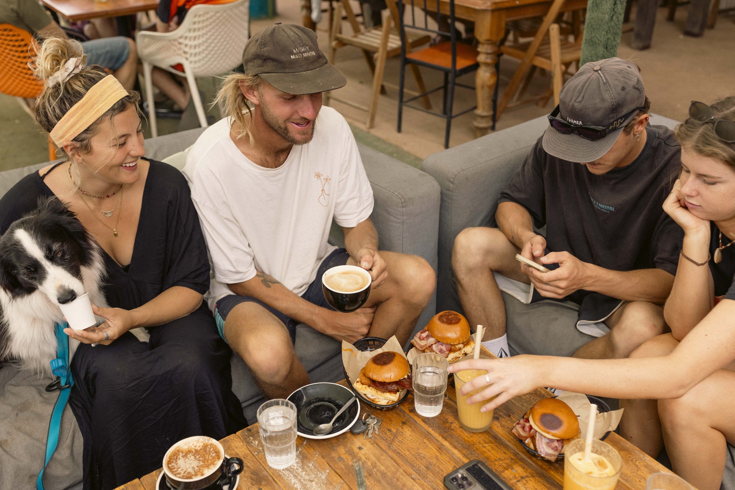 Dog-Friendly Café Mornings at Mutts Café Exmouth Friends enjoying coffee, burgers and a dog-friendly café morning at Mutts Café Exmouth